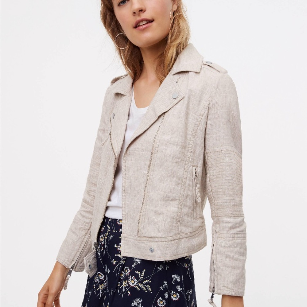 Linen Moto Jacket